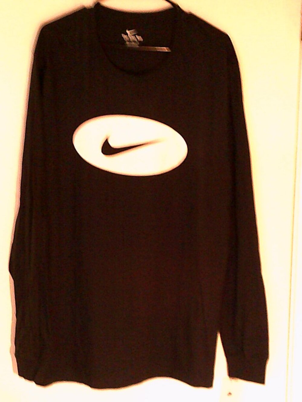 NEW NIKE SPORTSWEAR "Swoosh Oval LS Tee" MEN'S BLACK T-SHIRT 2XL IX6223-010